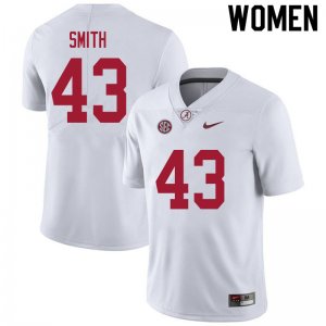 NCAA Women's Alabama Crimson Tide #43 Jordan Smith Stitched College 2020 Nike Authentic White Football Jersey BR17W34UE